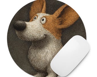 Round mouse pad Welsh Corgi dog