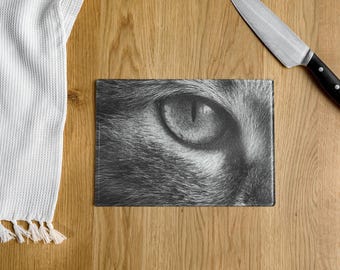 Cat glass cutting board