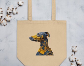 Organic tote bag for greyhound lovers