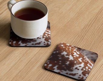 Cowhide cork coasters
