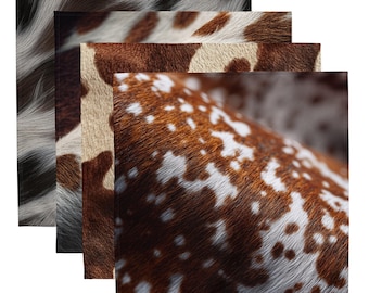 Set of cowhide napkins