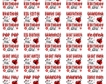 The Birthday Girl Ladybug Party PNG, Funny Family Matching Bug Clipart, Sublimation Digital Download