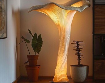 Giant Mushroom Floor Lamp, Nature Inspired LED Standing Lamp, Sculptural Ambient Light, Modern Fantasy Home Decor, Living Room Statement Lam