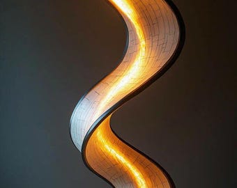Modern Spiral LED Table Lamp, Sculptural Ambient Light, Artistic Wave Desk Lamp, Luxury Contemporary Home Decor, Minimalist Accent Lighting