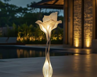 Elegant Flower Floor Lamp, Modern LED Floral Light, Artistic Standing Lamp, Minimalist Home Decor Lighting, Luxury Ambient Lamp