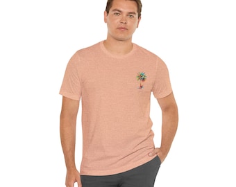 Minimal Palm Tree T-Shirt, Tropical Beach Summer Tee, Casual Vacation Outfit