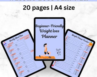 Beginner Weight Loss Planner | Daily workout & Fitness Tracker , Meal , Habit logs