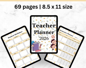 2026 Teacher Planner | Digital Lesson Plan, Class Schedule , homeschool planner (PDF Download)