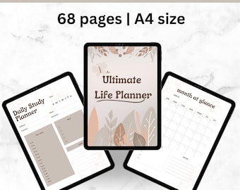 Ultimate Life Planner | Budget, Goals, Wellness, Productivity Tracker (Digital Download)