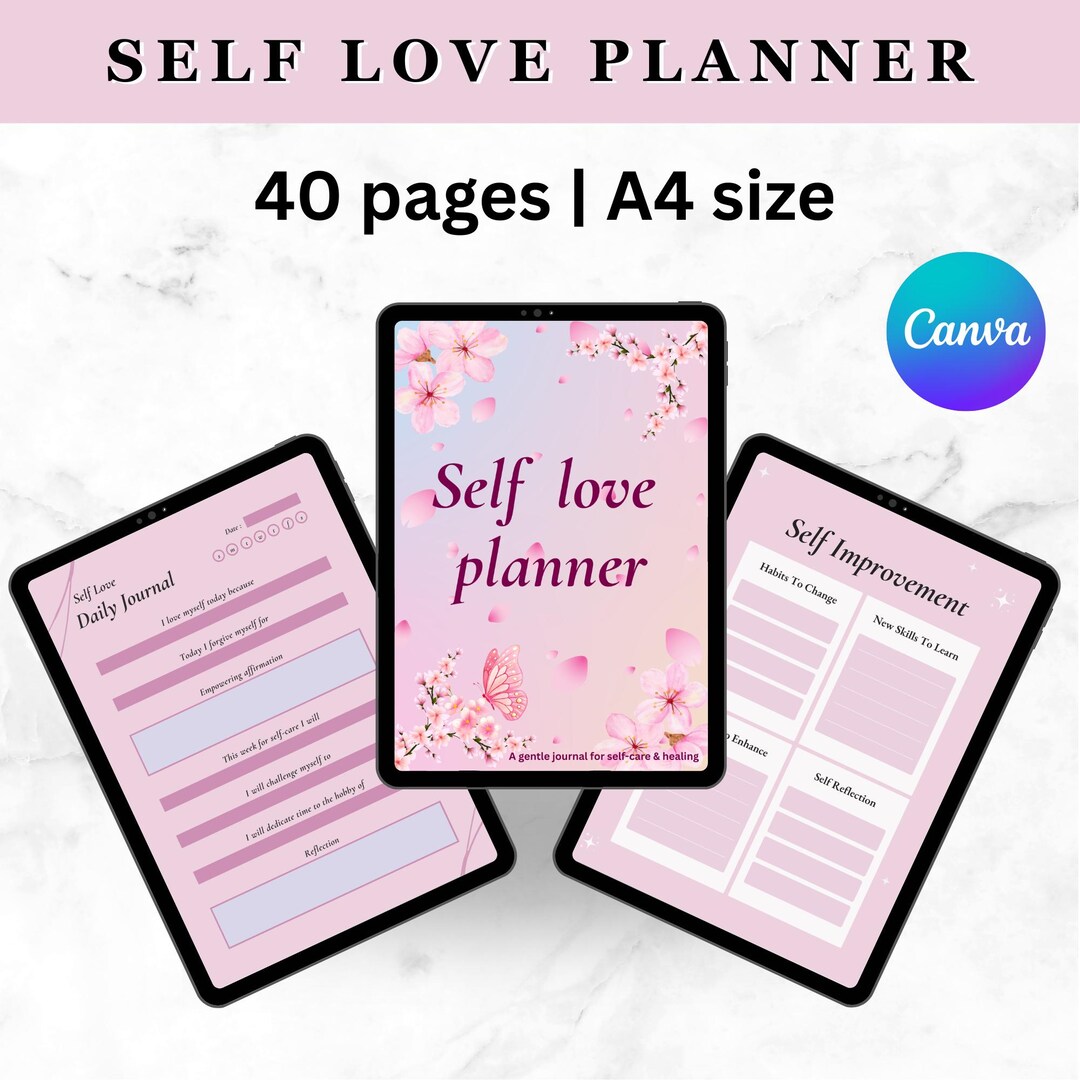 Self Love Planner Printable | Editable PDF | Mental Health & Wellness ...