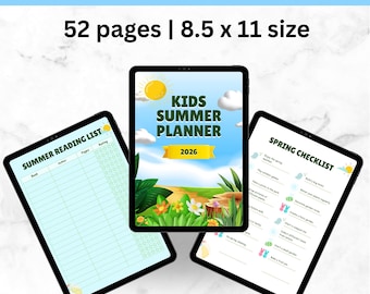 Kids Summer Planner 2026 | Activity Journal, Reading Log (Digital Download)