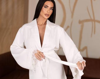sachin and babi light blue dress Black Coast Long Pleated Sleeve Blazer Wrap Dress