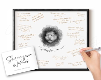 Baby Shower Guestbook Alternative, Ultrasound Keepsake Print, Guest Book Sign for Baby Shower, Sonogram Photo Decoration, Signatures Poster