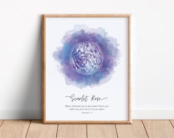 Custom Watercolor Embryo Art - Fine Art Print, IVF Baby Keepsake, Pregnancy Loss Gift