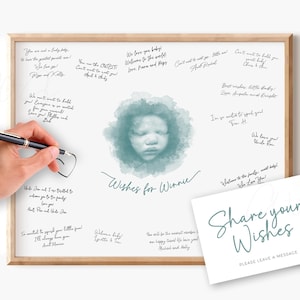 Baby Shower Guestbook Poster Print, Custom Watercolor Ultrasound Keepsake Print, Guest Book Sign for Shower, Sonogram Signatures Decoration