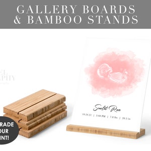 UPGRADE Gallery Board and Optional Bamboo Stand, Display Ready Art Print, Custom Baby Shower Gifts, Personalized  New Mom Gift, Pregnancy