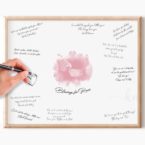 Babyparty Gästebuch Poster Druck, Benutzerdefinierte Aquarell Wolke Ultraschall Andenken Druck, Gästebuch Schild für Dusche, Sonogramm Unterschriften Dekor
