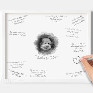 Baby Shower Gästebuch Alternative, Ultraschall Andenken Print, Gästebuch Zeichen für Baby Shower, Sonogramm Foto Dekoration, Unterschriften Poster