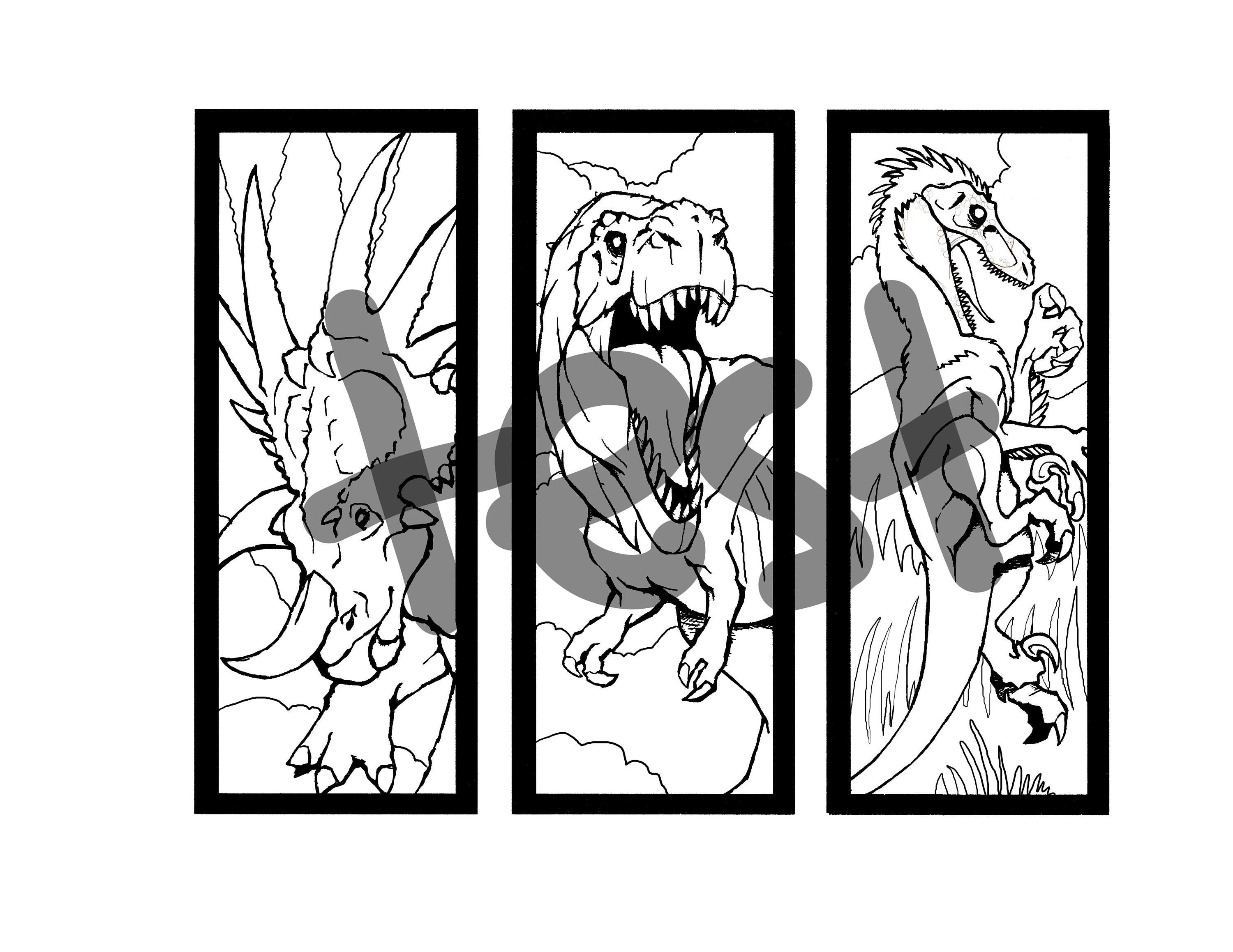 Printable Dinosaur Bookmarks