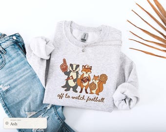 Camiseta divertida de fútbol, ​​camiseta de animales del bosque para el día del partido, sudadera linda para ir a ver el fútbol.