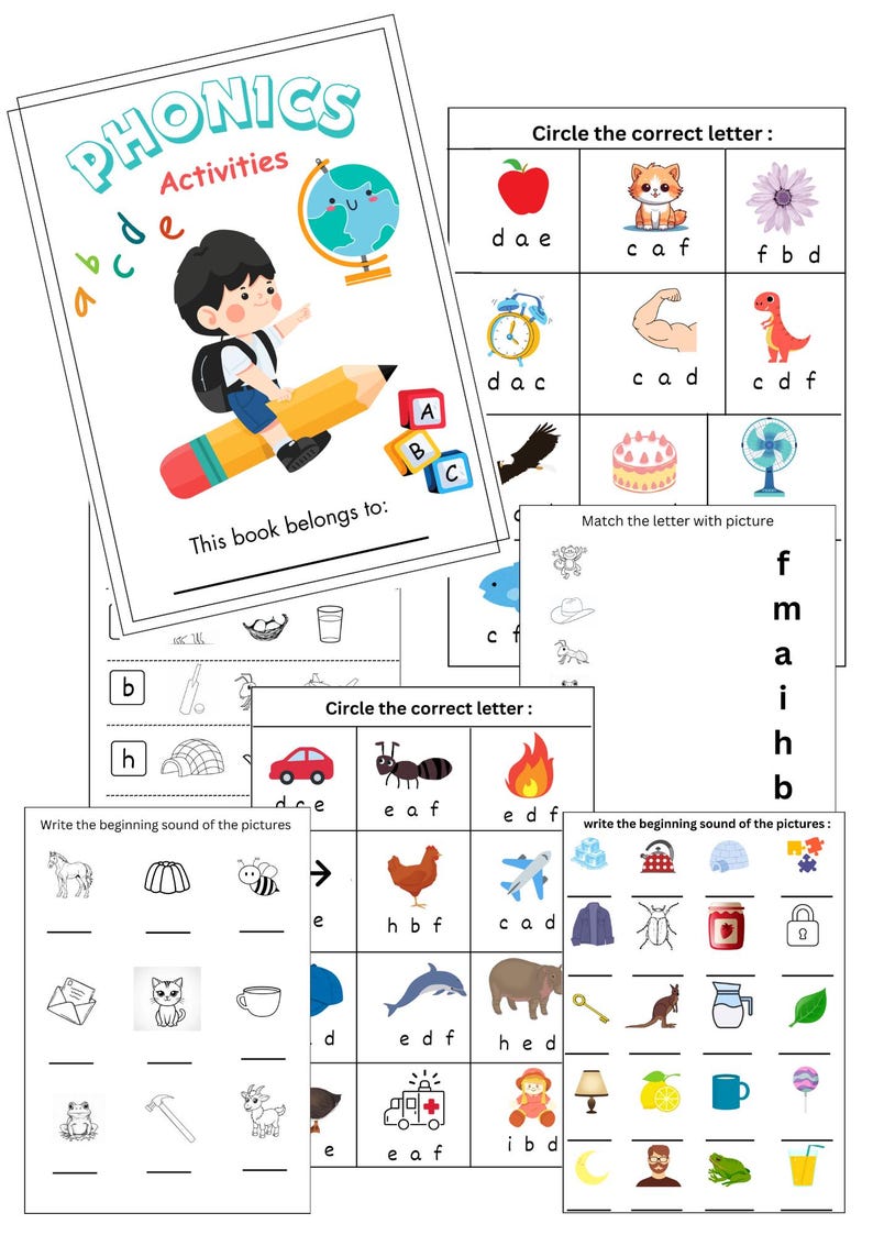 Phonics Activities Workbook for Preschool| Alphabet Sounds & Letter