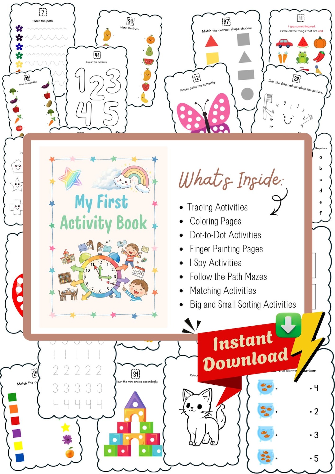 My First Activity Book for Toddlers Ages 2–4| Tracing, Coloring, Dot to ...