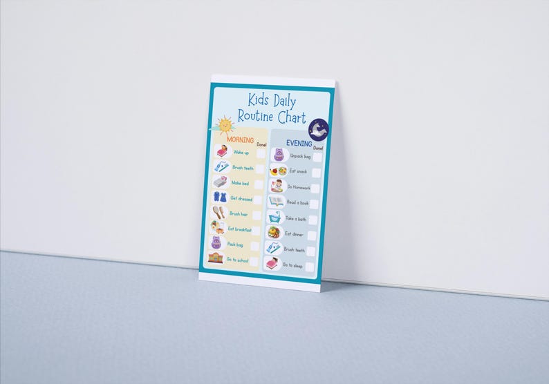 Daily Routine Chart Printable | Kindergarten Kids Morning & Evening ...