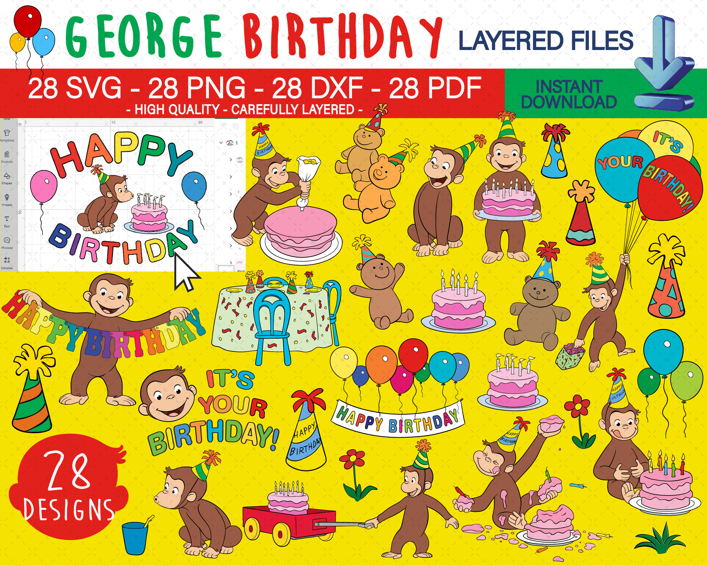Vintage Curious George Clipart
