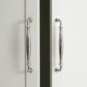 Polished Chrome Vintage Bar Cabinet Pulls: Classic Kitchen Handles, Metal Hardware