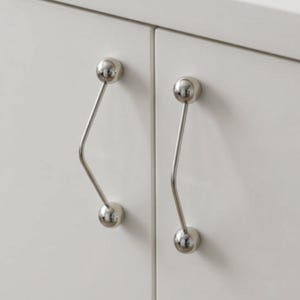 Cabinet Handles: Chrome Ball Drawer Pulls, Modern furniture, Kitchen Cabinets, Wardrobe Doors, Minimalist decor