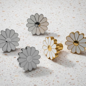 Flower Cabinet Knobs: Daisy Drawer Pulls for kitchen cabinet, modern furniture