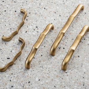 Cabinet Pulls: Wavy Brass Drawer Handles for Kitchen Cabinets, unique home decor