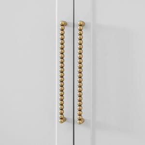 Puxadores para armários: puxadores esféricos em latão antigo com contas, puxadores de gaveta vintage, para armários de cozinha.