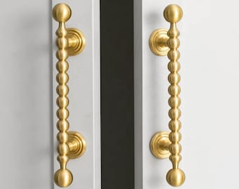 Uchwyty do szafek: mosiężne uchwyty z koralikami w stylu vintage, okucia do drzwi szaf