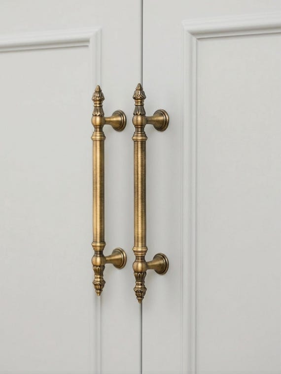 Wardrobe Door Handles: Antique Brass Cabinet Pulls for Kitchen Cabinets, vintage hardware