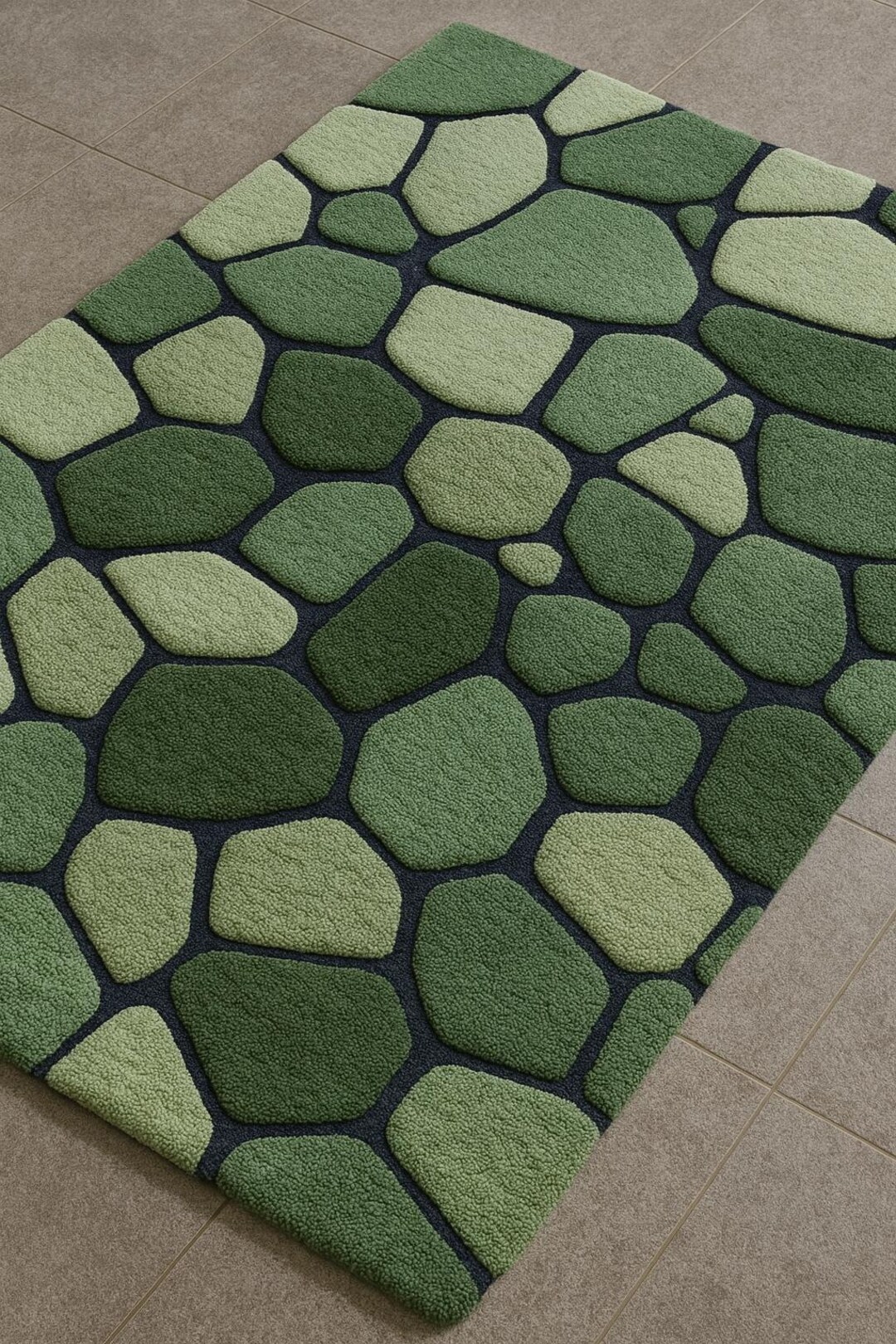 Moss Pebble Wool Rug – Hand-tufted Green Stone Carpet - Etsy