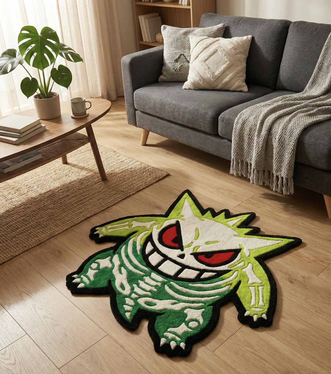 Monster Ink Rug Hand-tufted Wool Rug – Cartoon Monster Skull Design - Etsy