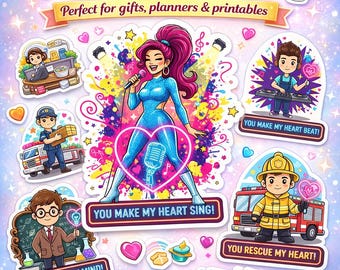 Pegatinas de ocupación profesional, regalo para ella, calcomanías divertidas para títulos de trabajo, pegatinas con juegos de palabras para fomentar el trabajo, regalos de agradecimiento para empleados.