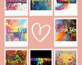 20 tarjetas de agradecimiento imprimibles para profesores, padres e hijos. Nota de agradecimiento digital para la escuela y eventos. Tarjeta de felicitación DIY. Descarga instantánea.