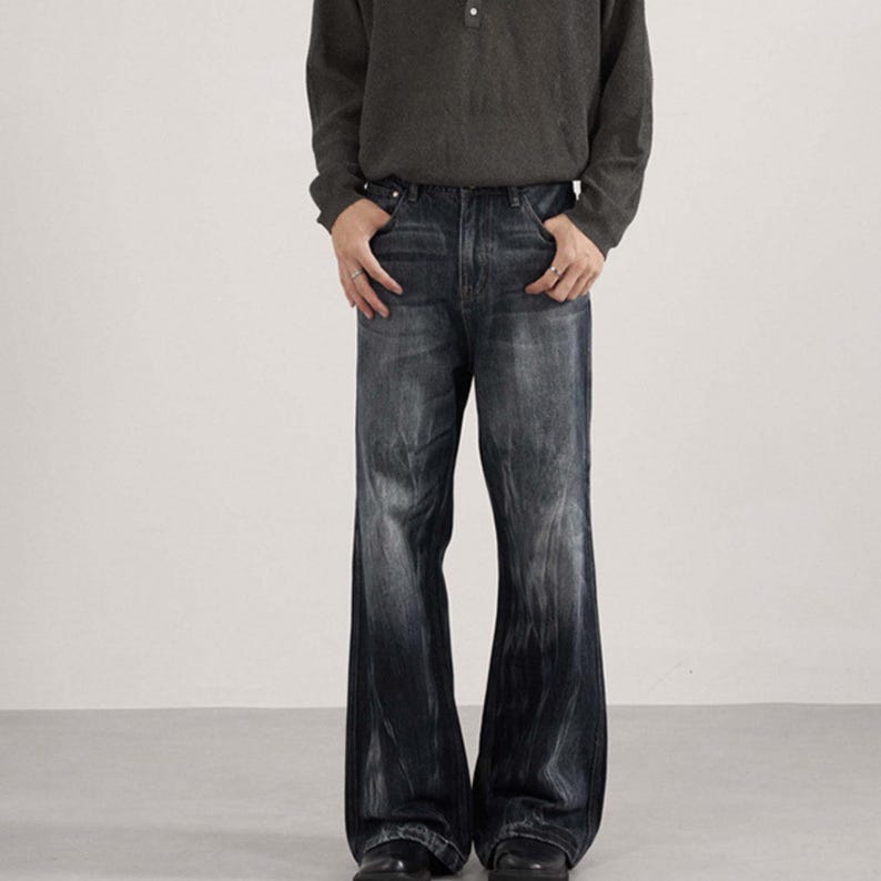 Washed Denim Jeans | Straight Wide Leg Pants | Daily Wear | Retro Y2K Streetwear

Washed denim jeans with straight wide leg design featuring relaxed fit silhouette and faded texture, styled as casual pants for daily wear and streetwear outfits with vintage inspired look and comfortable movement
