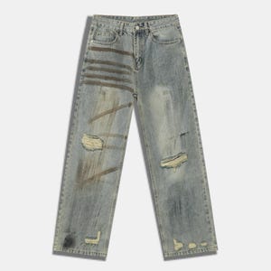 Denim Outfit Set | Ripped Jacket Baggy Pants | Daily Wear | Y2K Streetwear Style

Denim outfit set with ripped jacket and baggy pants in Y2K streetwear style.