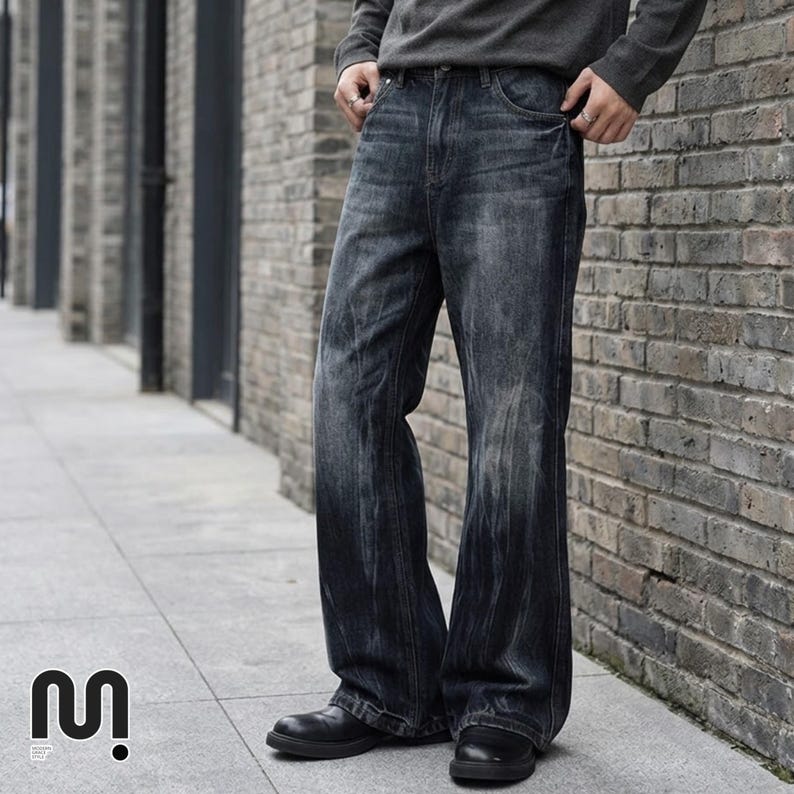 Washed Denim Jeans | Straight Wide Leg Pants | Daily Wear | Retro Y2K Streetwear

Washed denim jeans with straight wide leg design featuring relaxed fit silhouette and faded texture, styled as casual pants for daily wear and streetwear outfits with vintage inspired look and comfortable movement