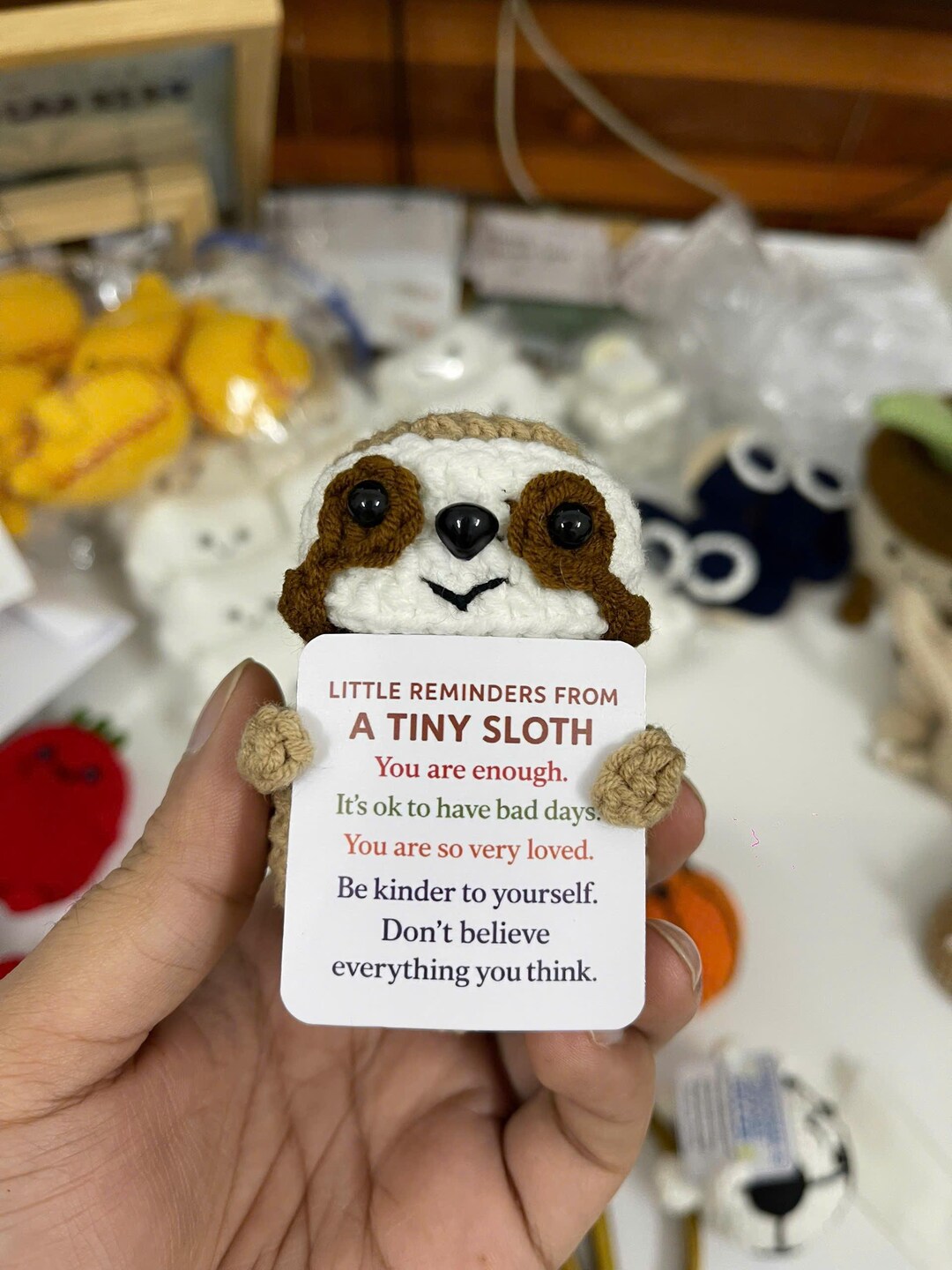 Crochet Sloth Plush, Emotional Support Gift With Positive Message - Etsy