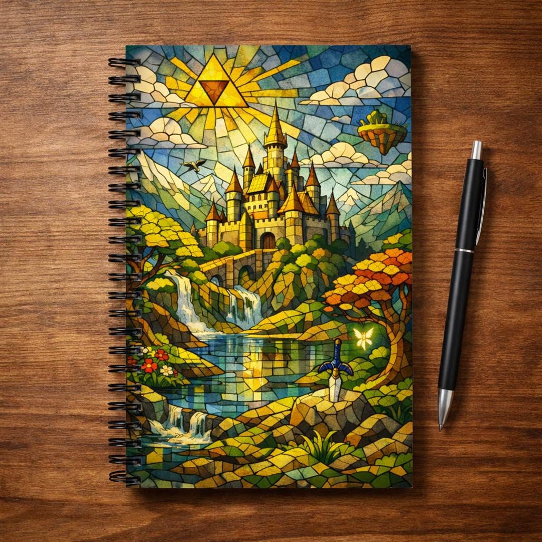 Magical Fantasy Castle Notebook – Stained Glass Journal, Gamer Gift ...