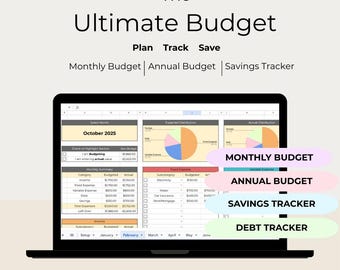 Automatisierter Budgetplaner | Income Expense Tracker, Google Sheets & Excel (Digitaler Download)