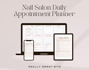 Nail Salon Appointment Planner | Daily & Weekly Schedule (PDF)
