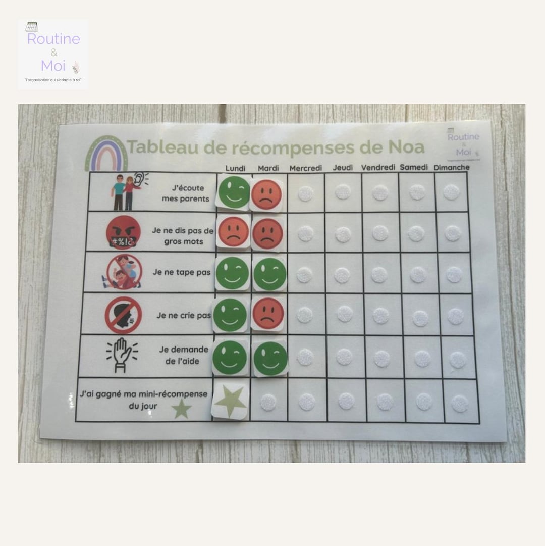 Tableau de Récompenses pour Enfants in English Super-HÉROS | LISTE DE COLIS