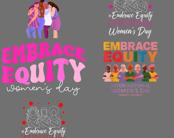 International Women's Day Embrace Equity March 8 PNG