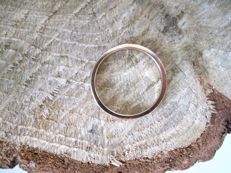 Rose Gold Stackable textured ring wedding band dainty skinny Etsy