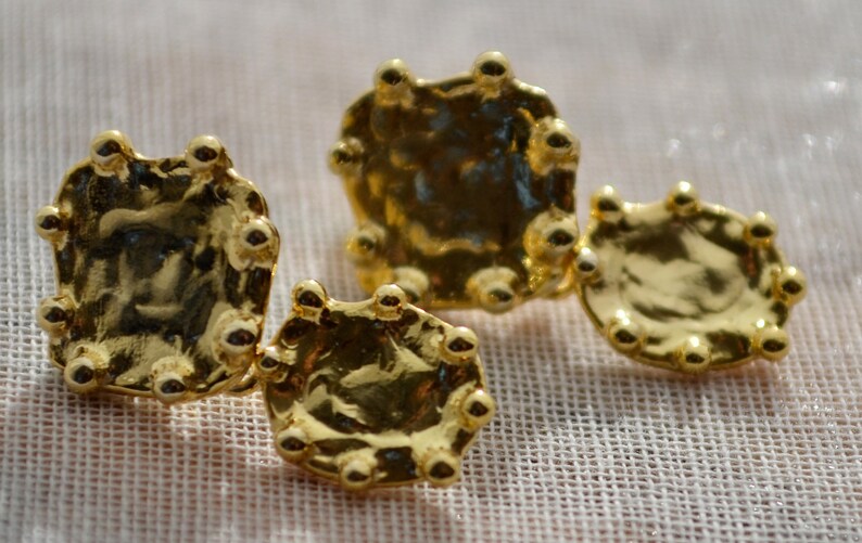 vermeil cushion studs Gold Post Wedding Dangle Earrings light weight abstract earrings